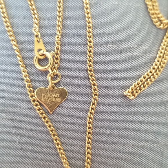 Joan Rivers vintage 1990's gold-tone puffy polka dot heart - Picture 2 of 4